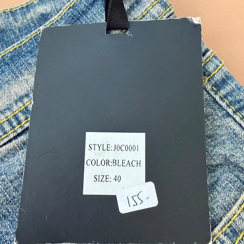 J Campbell Los Angeles Men's Bleach Wash Denim Jeans 40‎ Straight Leg New $155